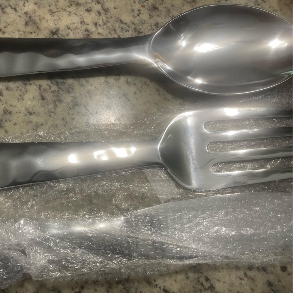 Oversized fork, spoon, knife